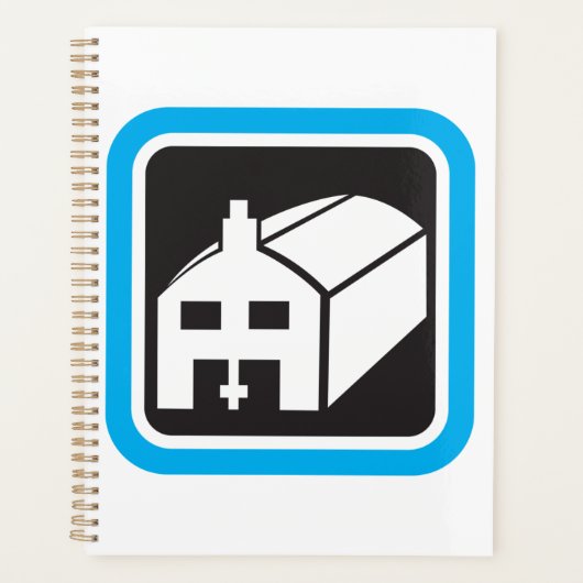 病院納屋アイコンのミニマリスト医療施設 プランナー手帳 (正面)