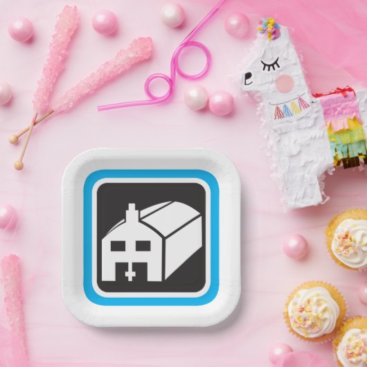 病院納屋アイコンのミニマリスト医療施設 ペーパープレート (パーティー)