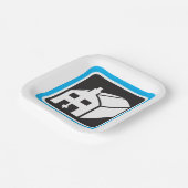 病院納屋アイコンのミニマリスト医療施設 ペーパープレート (傾斜あり)