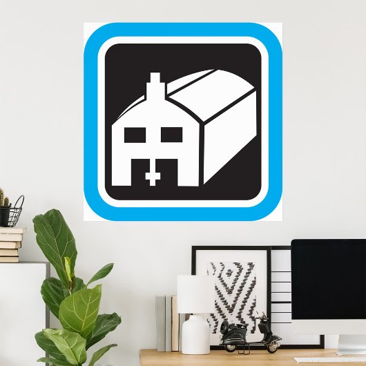 病院納屋アイコンのミニマリスト医療施設 ポスター