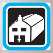 病院納屋アイコンのミニマリスト医療施設 ポスター (正面)