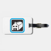 病院納屋アイコンのミニマリスト医療施設 ラゲッジタグ (裏面横)