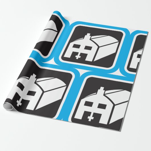 病院納屋アイコンのミニマリスト医療施設 ラッピングペーパー (アンロールド)