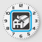 病院納屋アイコンのミニマリスト医療施設 ラージ壁時計 (正面)