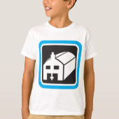 病院納屋アイコンのミニマリスト医療施設 Tシャツ (正面)