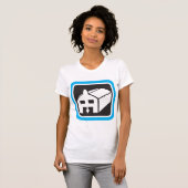 病院納屋アイコンのミニマリスト医療施設 Tシャツ (正面フル)