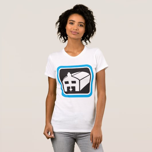 病院納屋アイコンのミニマリスト医療施設 Tシャツ (正面フル)