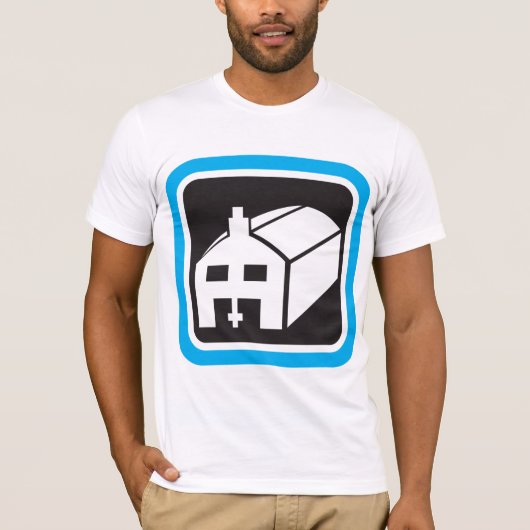 病院納屋アイコンのミニマリスト医療施設 Tシャツ (正面)