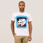 病院納屋アイコンのミニマリスト医療施設 Tシャツ (正面フル)