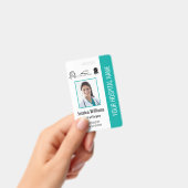病院職員写真認証ターコイズID バッジ (手持ち)