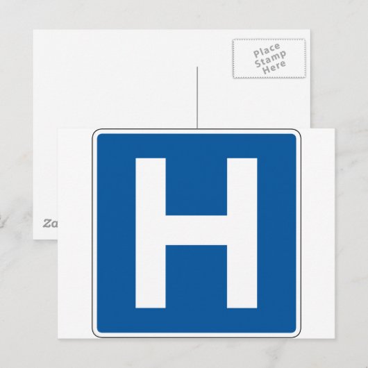 病院通り標識 ポストカード (正面/裏面)