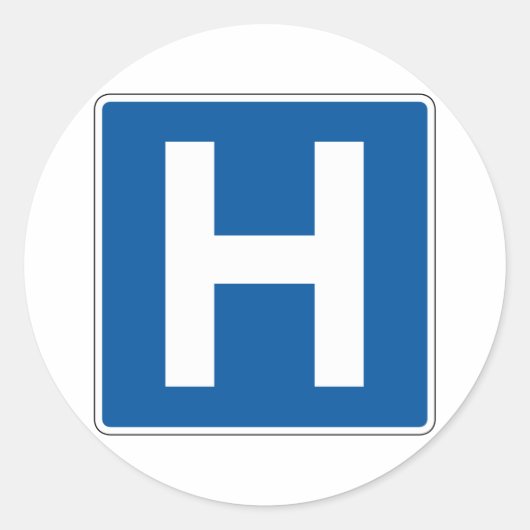 病院通り標識 ラウンドシール (正面)
