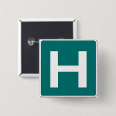 病院道路標識救急医療施設 缶バッジ (正面&裏面)