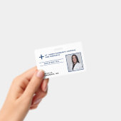 病院 ネイビーブルー 医療 ドクター ロゴ フォト ID バッジ (手持ち)