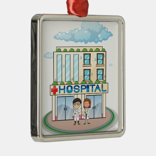 病院 メタルオーナメント (右)