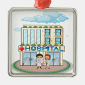 病院 メタルオーナメント (正面)