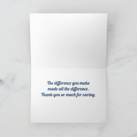 病院/医療スタッフ、カーギバー感謝していユーカード サンキューカード (内部)