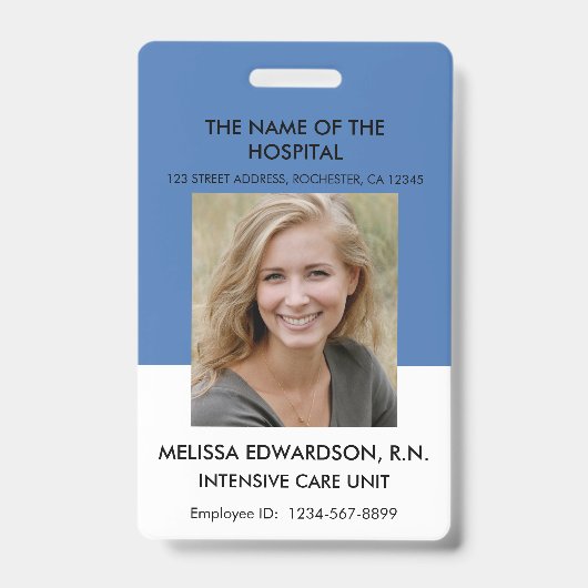 病院 医療従事者 写真 ID 名前 バッジ (正面)