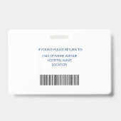 病院 医療用 ID 写真 ロゴ バッジ (裏面)