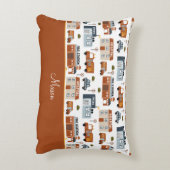 病院、火災、警察の都市のパター子供へン アクセントクッション (裏面(縦))