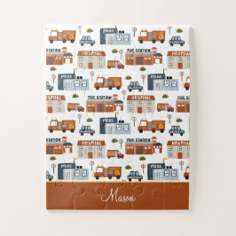 病院、火災、警察の都市のパター子供へン ジグソーパズル