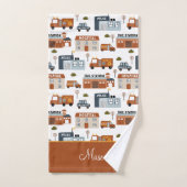 病院、火災、警察の都市のパター子供へン バスタオルセット (ハンドタオル)