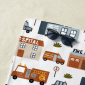 病院、火災、警察の都市のパター子供へン ビーチタオル (インサイチュ)