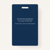 病院IDバッジ（写真とバーコード付き） バッジ (裏面)