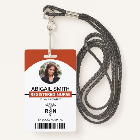 病院RN従業員caduceus terracottaの写真 バッジ (正面ランヤード)