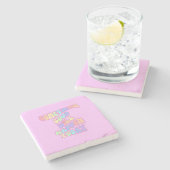 症状，ピンク名門私立校風の，良い事 ストーンコースター (横)