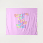 症状，ピンク名門私立校風の，良い事 タペストリー (正面(横))