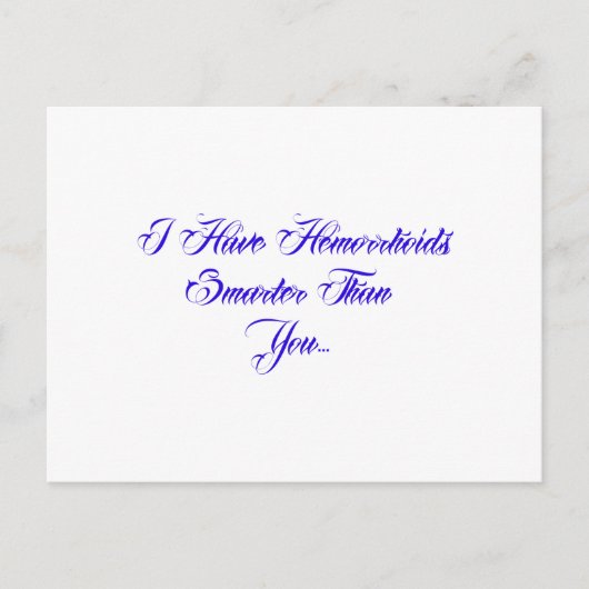 痔は頭が切れるお前より… ポストカード (正面)
