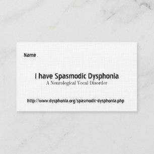 痙攣性のDysphonia、神経学的なVoca… Busine 名刺