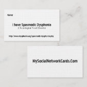 痙攣性のDysphonia、神経学的なVoca… Busine 名刺 (正面/裏面)