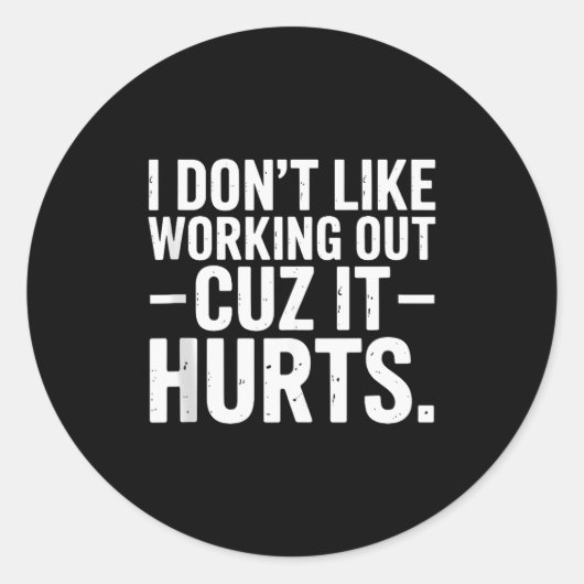 痛いから嫌なエクササイズ Funny Workout ラウンドシール (正面)