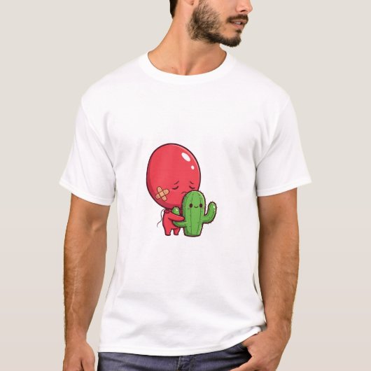 痛いサボテンのハグ Tシャツ (正面)