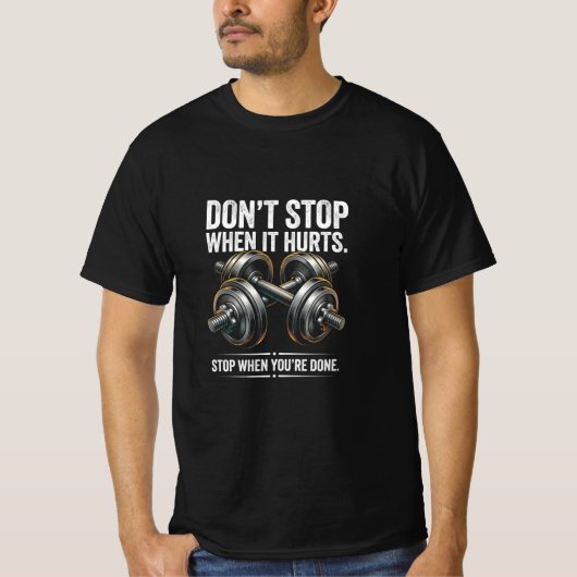 痛い時こそ諦めるな Tシャツ (正面)