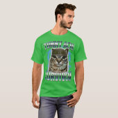痛い生き残り猫の面白いフレーズ 猫のミーム 冗談 Tシャツ (正面フル)