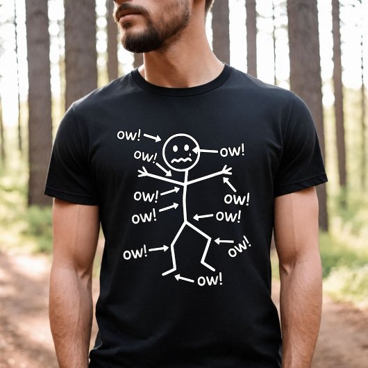 痛い痛い痛い痛い 笑えるボディペインキャラ Tシャツ