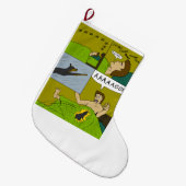 痛い目が覚める ラージクリスマスストッキング (正面 (吊り時))