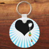 痛い。虹のハート。 キーホルダー (正面)