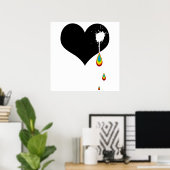 痛い。虹のハート。 ポスター (ホームオフィス)