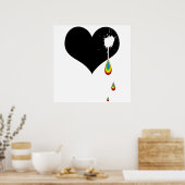 痛い。虹のハート。 ポスター (キッチン)