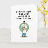 痛おもしろいみ46位誕生日 カード (黄色い花)