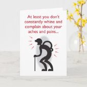 痛みおよび苦痛のユーモアのあるなバースデー・カード カード (黄色い花)