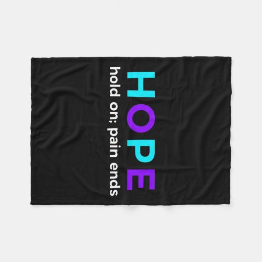 痛みが自殺の防止認識度 フリースブランケット (正面(横))