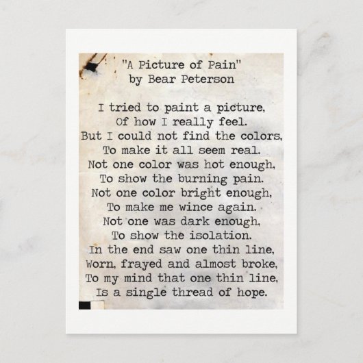 痛みの写真 ポストカード (正面)