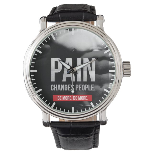 痛みの変化の人 – トレーニング やる気を起こさせる 腕時計 (正面)