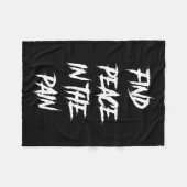 痛みの平和メンタルヘルス自殺認識度 フリースブランケット (正面(横))