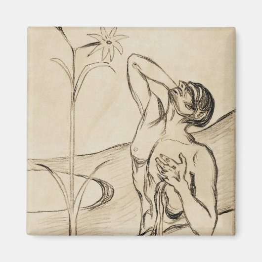 痛みの花(1898年) by Edvard Munch マグネット (正面)